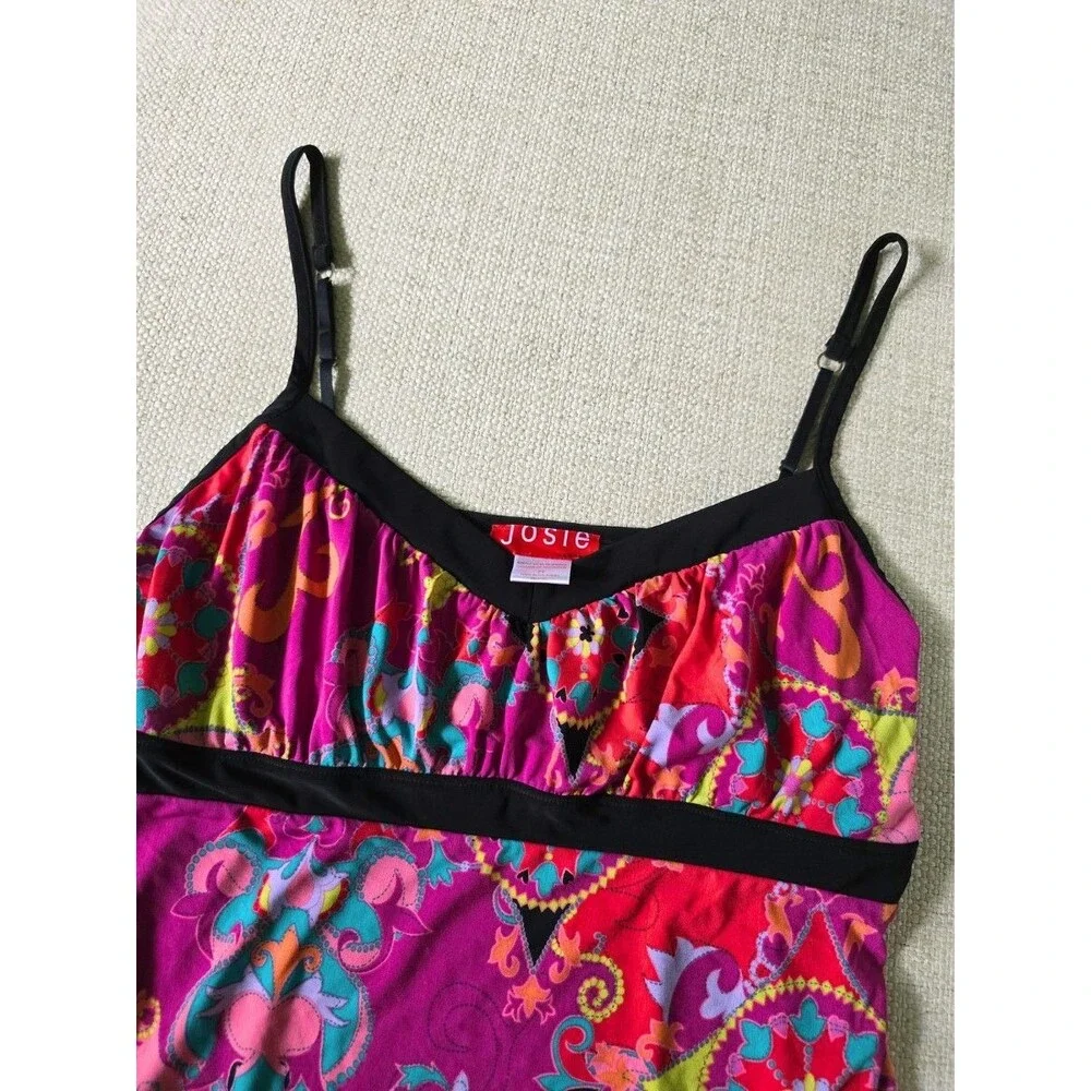 JOSIE BY NATORI Bright Boho Pajama Set Size Medium Camisole Top Pants Bottoms